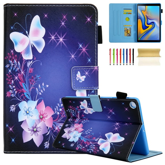 Galaxy Tab A 8.0 Case, Full-Body Protection Case Multi-Angle Viewing Stand PU Leather Folio Case for Samsung Galaxy Tab A 8.0 2019 Release Without S Pen Model T290 T295 T297,Fairy Butterfly