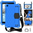 thumbnail image 1 of Galaxy Tab A 8.0 (T290 T295) 2019 Case, Allytech Silicone Rugged Shockproof Heavy Duty Protective Silicone Back Cover with Kickstand Pencil Holder Shoulder Strap Case Cover for Kids Kiddie, Blue, 1 of 7