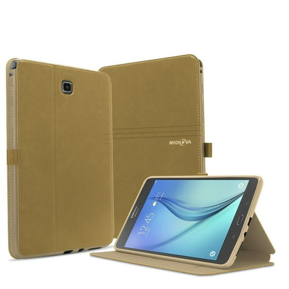 Galaxy Tab A 8.0 inch T350 Case, Mignova Slim Folio Flip Wallet Cover With Auto Sleep Wake Feature Protective Case For Samsung Galaxy Tab A 8.0 inch SM-T350 / SM-P350(Gold)
