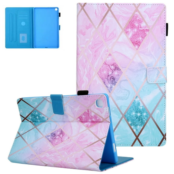 Galaxy Tab A7 10.4" 2020 Case SM-T500 T505 T507 Case, Allytech Premium PU Leather Folio Flip Stand Auto Sleep Wake Credit Cards Wallet Case Cover for Samsung Galaxy Tab A7 10.4" T500,Pink Green Marble
