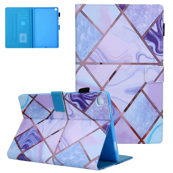 Galaxy Tab A7 10.4" 2020 Case SM-T500 T505 T507 Case, Allytech Premium PU Leather Folio Flip Stand Auto Sleep Wake Credit Cards Wallet Case Cover for Samsung Galaxy Tab A7 10.4" T500,Purple Marble