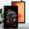 thumbnail image 1 of for Galaxy Tab A7 10.4" 2020 SM-T500 / SM-T505 Floral Pattern Case, Luxury Ultra Slim Flexible Lightweight Anti-Fingerprint Drop Protective Heat Dissipation with Soft TPU Cover, Black Rose, 1 of 6