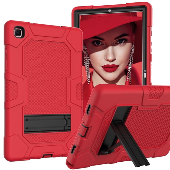 Galaxy Tab A7 10.4 Case 2020 SM-T500, Heavy Duty Rugged Case Hybrid Shockproof Protective Cover with Kickstand for Samsung Galaxy Tab A7 10.4 Inch SM-T500/SM-T505/SM-T507 Model, Red/Black
