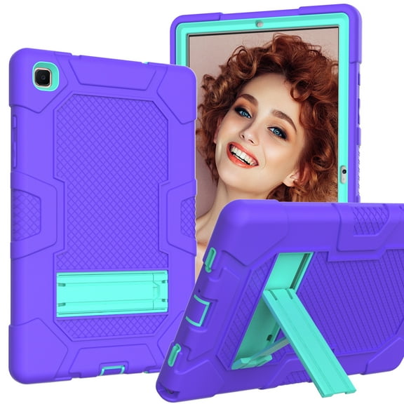 Galaxy Tab A7 10.4 Case 2020 SM-T500, Heavy Duty Rugged Case Hybrid Shockproof Protective Cover with Kickstand for Samsung Galaxy Tab A7 10.4 Inch SM-T500/SM-T505/SM-T507 Model, Purple/Mint