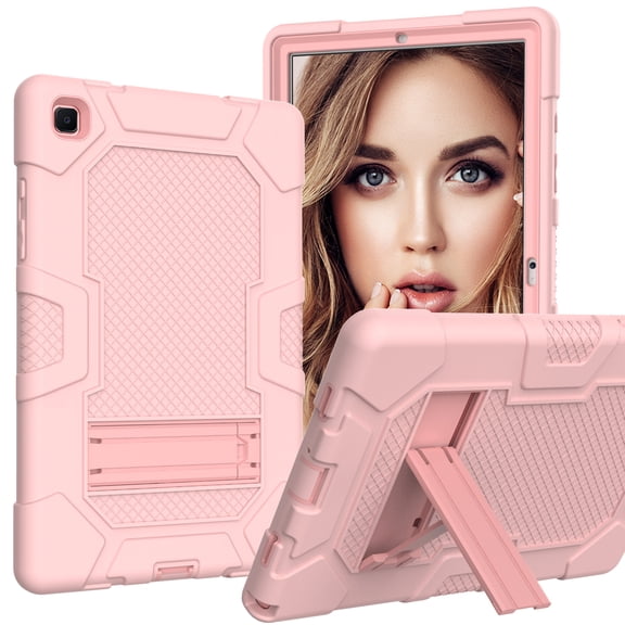 Galaxy Tab A7 10.4 Case 2020 SM-T500, Heavy Duty Rugged Case Hybrid Shockproof Protective Cover with Kickstand for Samsung Galaxy Tab A7 10.4 Inch SM-T500/SM-T505/SM-T507 Model, Rose Gold