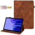 thumbnail image 1 of Galaxy Tab A7 10.4 Case 2020 - Slim Flower Pattern Premium Leather Folio Stand Shockproof Cover with Auto Wake/Sleep for Samsung Galaxy Tab A7 10.4" SM-T500/T505/T507 Tablet, Brown, 1 of 5