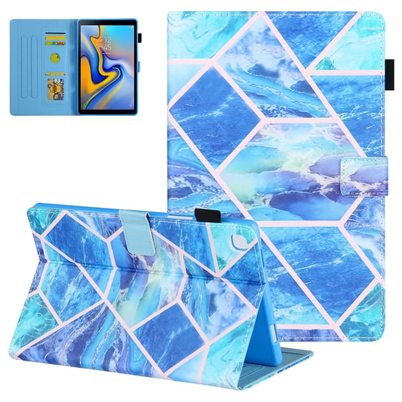 Galaxy Tab A7 10.4" Case SM-T500 T505 T507, Allytech Folio Flip Stand Cover Auto Sleep Wake Shock-Absorption Protective Slim Shell Case Cover for Samsung Galaxy Tab A7 10.4" T500,Blue Grid
