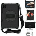thumbnail image 1 of Galaxy Tab A7 10.4 Kids Case, Shockproof Protective Case with Hand Strap | Shoulder Strap + Rotating Kickstand Cover for Samsung Galaxy Tab A7 10.4" SM-T500/T505/T507 - Black, 1 of 7