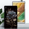 thumbnail image 1 of for Galaxy Tab A7 Lite 8.7" 2021 SM-T225/SM-T220 Floral Pattern Case, Luxury Ultra Slim Flexible Lightweight Anti-Fingerprint Drop Protective Heat Dissipation with Soft TPU Cover, Black Rose, 1 of 6
