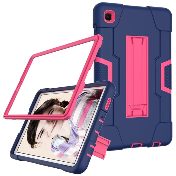 Galaxy Tab A7 Lite 8.7 Case 2021, TOPSHE Heavy Duty Rugged Kickstand Full-Body Hybrid Shockproof Drop Protection Cover for Samsung Galaxy Tab A7 Lite 8.7 SM-T220/T225/T227, Navy/Rose