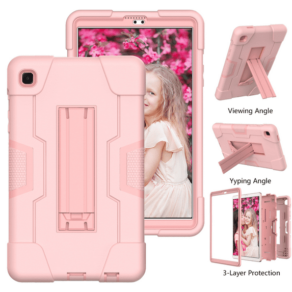 For Galaxy Tab A7 Lite 8.7 Case, Heavy Duty Rugged Full Body Hybrid Shock Resistant Drop Case For Samsung Galaxy Tab A7 Lite 8.7 2021 Model SM-T220/SM-T225(Rose Gold)