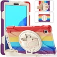 thumbnail image 1 of Galaxy Tab A7 Lite 8.7 Case SM-T220/T225, Kids Protection Heavy Duty Rugged Kickstand Hybrid Shockproof Cover for Samsung Galaxy Tab A7 Lite 8.7 Inch Tablet 2021, Rainbow Red, 1 of 13