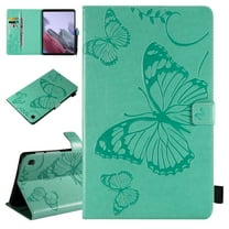Galaxy Tab A7 Lite 8.7-inch T220 T225 Case,Dteck Magnetic Leather Card Holder Wallet Butterfly Pattern Kickstand Case for Samsung Tab A7 Lite 8.7" 2021 Lightweight Shockproof Cover,Green
