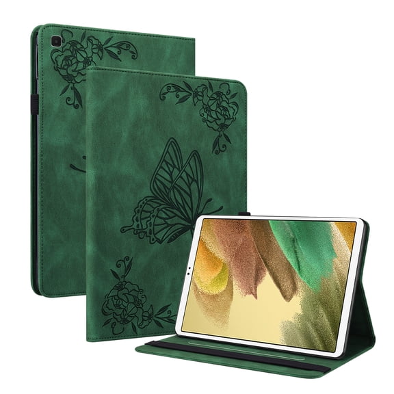 Galaxy Tab A7 Lite Case, TECHCIRCLE Slim Folio Stand Premium Butterfly PU Leather Wallet Case with Pencil Holder Magnetic Cover for Samsung Galaxy Tab A7 Lite 8.7" 2021, Green
