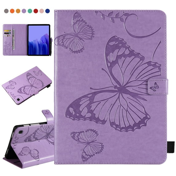 Galaxy Tab A7 SM-T500 T505 T507 10.4-inch Case,Dteck Smart Magnetic Butterfly Pattern Leather Case Card Holder Wallet Kickstand Hybrid Rubber Folio Cover for Samsung Galaxy Tab A7 10.4" 2020,Purple