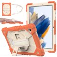 thumbnail image 1 of Galaxy Tab A8 10.5 Case 2022, Colorful Heavy Duty Shockproof Kids Silicone Cover with Hand Strap Kickstand Shoulder Strap for Samsung Galaxy Tab A8 10.5 Inch 2022 (SM-X200/X205/X207),Orange, 1 of 7