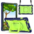 thumbnail image 1 of Galaxy Tab A8 10.5" Case (Model SM-X200/X205) - TECH CIRCLE Foldable Kickstand Shockproof Kids Proof Rugged Case with Adjustable Shoulder Strap for Samsung Galaxy Tab A8 10.5-inch Tablet, Navy+Green, 1 of 8