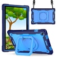 thumbnail image 1 of Galaxy Tab A8 10.5" Case (Model SM-X200/X205) - TECH CIRCLE Foldable Kickstand Shockproof Kids Proof Rugged Case with Adjustable Shoulder Strap for Samsung Galaxy Tab A8 10.5-inch Tablet, Navy+Blue, 1 of 8