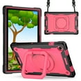 thumbnail image 1 of Galaxy Tab A8 10.5" Case (Model SM-X200/X205) - TECH CIRCLE Foldable Kickstand Shockproof Kids Proof Rugged Case with Adjustable Shoulder Strap for Samsung Galaxy Tab A8 10.5-inch Tablet, Black+Rose, 1 of 8