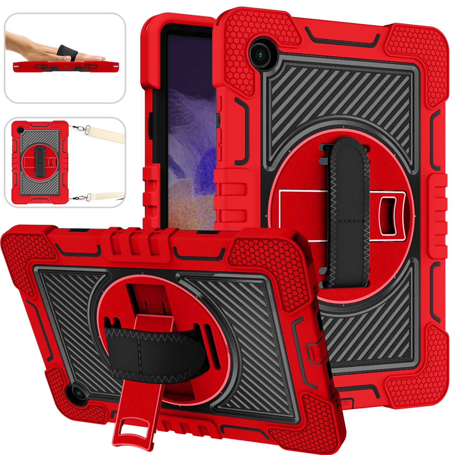 Shockproof Standcase Samsung Tab A8 rode hoes - 10.5 inch