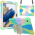 thumbnail image 1 of Galaxy Tab A8 (10.5") Case (SM-X200) - TECH CIRCLE [Cute Butterfly Pattern] Shockproof Kickstand Kids Proof Rugged Case with [Shoulder Strap] for Samsung Galaxy Tab A8 10.5-Inch Tablet, Beige+Green, 1 of 8