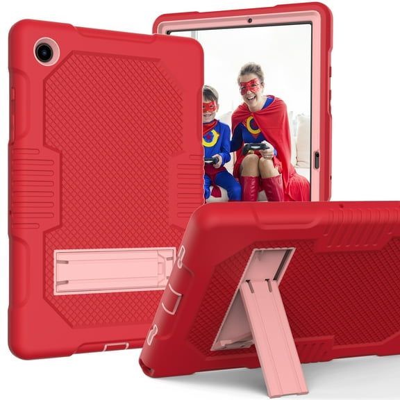 Galaxy Tab A8 (10.5") Case (SM-X200) - TECH CIRCLE Shockproof Kickstand Simple Rugged Case for 2022 Samsung Galaxy Tab A8 10.5-Inch Android Tablet, Red