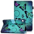 thumbnail image 1 of Galaxy Tab A8 10.5 Inch Case with Pen Holder,SM-X200/SM-X205 Wallet Cover, Allytech Light PU Leather Protective Anti-Slip Stand Case with Auto Sleep/Card Holder for Samsung Tab A8 2021,Green Butterfly, 1 of 6