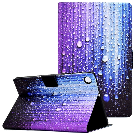 Galaxy Tab A8 10.5 inch Case SM-X200/SM-X205/SM-X207, Allytech Premium PU Leather Multi-Angle Viewing Angles Stand Smart Auto Sleep Wake Folio Cover for Samsung Galaxy Tab X200 2022, Water Droplets