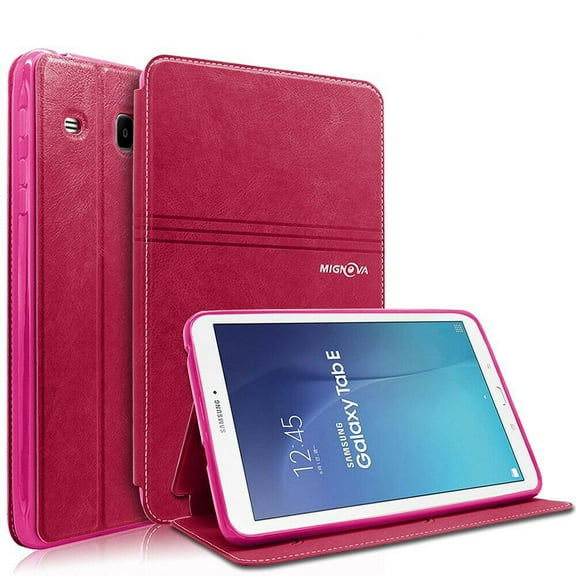 Galaxy Tab E 8.0 Case, Mignova Premium PU Leather Case Slim Folding Stand Folio Cover with Auto Wake/Sleep For Samsung Galaxy Tab E 8.0-Inch SM-T375/SM-T377/SM-T378 Tablet(Pink)