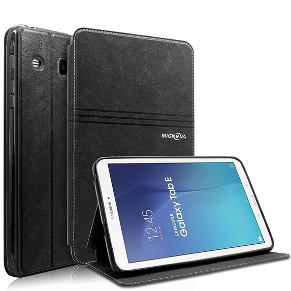 Galaxy Tab E 8.0 Case, Mignova Premium PU Leather Case Slim Folding Stand Folio Cover with Auto Wake/Sleep For Samsung Galaxy Tab E 8.0-Inch SM-T375/SM-T377/SM-T378 Tablet (Black)