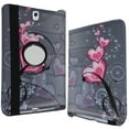 thumbnail image 1 of Galaxy Tab S3 9.7 case - JYtrend (R) Rotating Stand Cover For Samsung Galaxy Tab S3 9.7-inch SM-T820 SM-T825 SM-T827 SM-T820N SM-T825N SM-T827V SM-T820NZKAXAR SM-T827VZKAVZW (Heart Flower), 1 of 4
