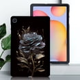 thumbnail image 1 of for Galaxy Tab S6 Lite 10.4 2020/2022/2024 Floral Pattern Case, Luxury Ultra Slim Flexible Lightweight Anti-Fingerprint Drop Protective Heat Dissipation with Soft TPU Back Cover, Black Rose, 1 of 6