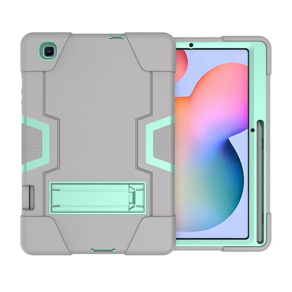 Galaxy Tab S6 Lite Case 10.4 inch 2020, SM-P610 Cover Case, Kids Heavy Duty Rugged Hybrid Shockproof Kickstand Protective Case with S Pen Holder for Samsung S6 Lite SM-P610/P615, Gray+Mint