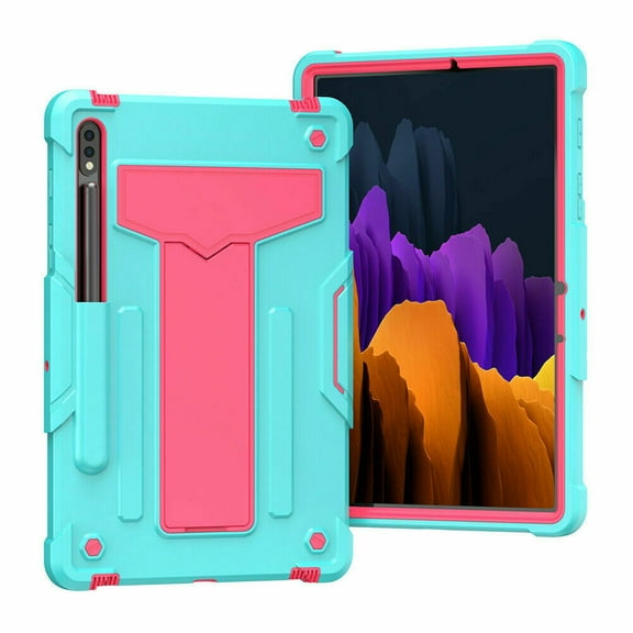 Galaxy Tab S7 11" Case (SM-T870/T875/T878), Epicgadget Dual Layer Hybrid Protective Cover with Kickstand Case for Samsung Galaxy Tab S7 11 inch (2020) Tablet (Teal/Pink)