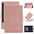thumbnail image 1 of Galaxy Tab S7 2020 Case, Dteck Glitter Sparkle PU Leather Folio Case Multi-angle View Stand Protective Cover with Card Slots for Samsung Galaxy Tab S7 11 inch 2020 Model SM-T870 T875 T876B, Rosegold, 1 of 6