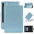 thumbnail image 1 of Galaxy Tab S7 2020 Case, Dteck Glitter Sparkle PU Leather Folio Case Multi-angle Viewing Stand Protective Cover with Card Slots for Samsung Galaxy Tab S7 11 inch 2020 Model SM-T870 T875 T876B, Blue, 1 of 6