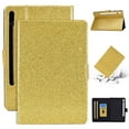 thumbnail image 1 of Galaxy Tab S7 2020 Case, Dteck Glitter Sparkle PU Leather Folio Case Multi-angle Viewing Stand Protective Cover with Card Slots for Samsung Galaxy Tab S7 11 inch 2020 Model SM-T870 T875 T876B, Gold, 1 of 6