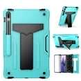 thumbnail image 1 of Galaxy Tab S7 FE 2021 Case with Pen Holder, SM-T730/SM-T736B Cover, Allytech Shockproof Heavy Duty Viewing & Typing Viewing Kickstand Case for Samsung Galaxy Tab S7 FE 12.4" 2021, Mint+Black, 1 of 3