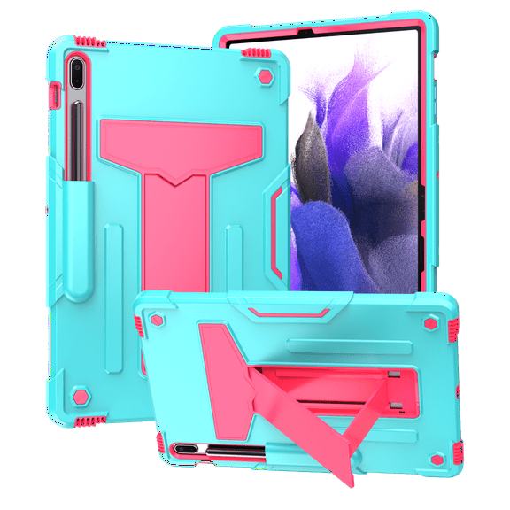 Galaxy Tab S8 11" Case (SM-X700/SM-T706), Epicgadget Dual Layer Hybrid Protective Cover with Kickstand Case for Samsung Galaxy Tab S8 11 inch (2022) Tablet (Teal/Pink)