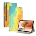 thumbnail image 1 of Galaxy Tab S8 Plus Case 2022 SM-X800 X806/Tab S7 FE 5G Case 2021 SM-T730/Tab S7 Plus Case 2020, Dteck Watercolor Painting Flip Leather Cover Case for 12.4 inch Samsung Galaxy Tab S8+/S7+/S7 FE, Yellow, 1 of 7