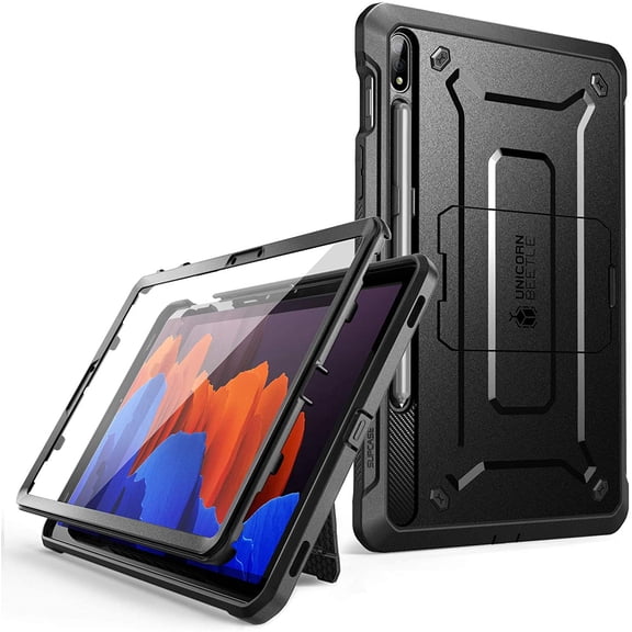 for Galaxy Tab S8/Tab S7 Case with Stand (Unicorn Beetle Pro), [Built-in Screen Protector & S Pen Holder] Full-Body Heavy Duty Tablet Cover for Galaxy Tab S8/S7, Black