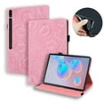 thumbnail image 1 of Galaxy Tab S8 Ultra Case (14.6 Inch) - TECH CIRCLE [Embossed Flower Pattern] Fold Stand Protective Leather Classic Flip Case for Samsung Galaxy Tab S8 Ultra 2022 (SM-X900/X906) Tablet, Pink, 1 of 4