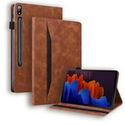 Galaxy Tab S8 Ultra Case 14.6 Inch - TECH CIRCLE Protective Classic Flip Case with Auto Sleep Wake for Samsung Galaxy Tab S8 Ultra 2022 Release SM-X900 /SM-X906 Tablet, Brown