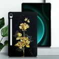 thumbnail image 1 of for Samsung Galaxy Tab S10 FE 2025 / S9 FE 2023 Floral Pattern Case, Luxury Ultra Slim Flexible Lightweight Anti-Fingerprint Drop Protective Heat Dissipation with Soft TPU Cover, Gold Butterfly Rose, 1 of 6