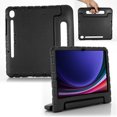 thumbnail image 1 of for Galaxy Tab S9/S9 FE 11 Inch SM-X710/SM-X716B/SM-X718U/SM-X510 2023 case, Shockproof, Silicone Rubber EVA Portable Handle Stand Protective Kids Cover Case for Samsung Galaxy Tab S9/S9 FE, Black, 1 of 5