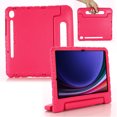 thumbnail image 1 of for Galaxy Tab S9/S9 FE 11 Inch SM-X710/SM-X716B/SM-X718U/SM-X510 2023 case, Shockproof, Silicone Rubber EVA Portable Handle Stand Protective Kids Cover Case for Samsung Galaxy Tab S9/S9 FE, Rose, 1 of 5