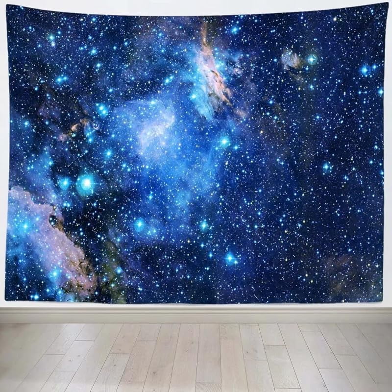 Galaxy Tapestry Blue Starry Sky Tapestry Wall Hanging Psychedelic ...