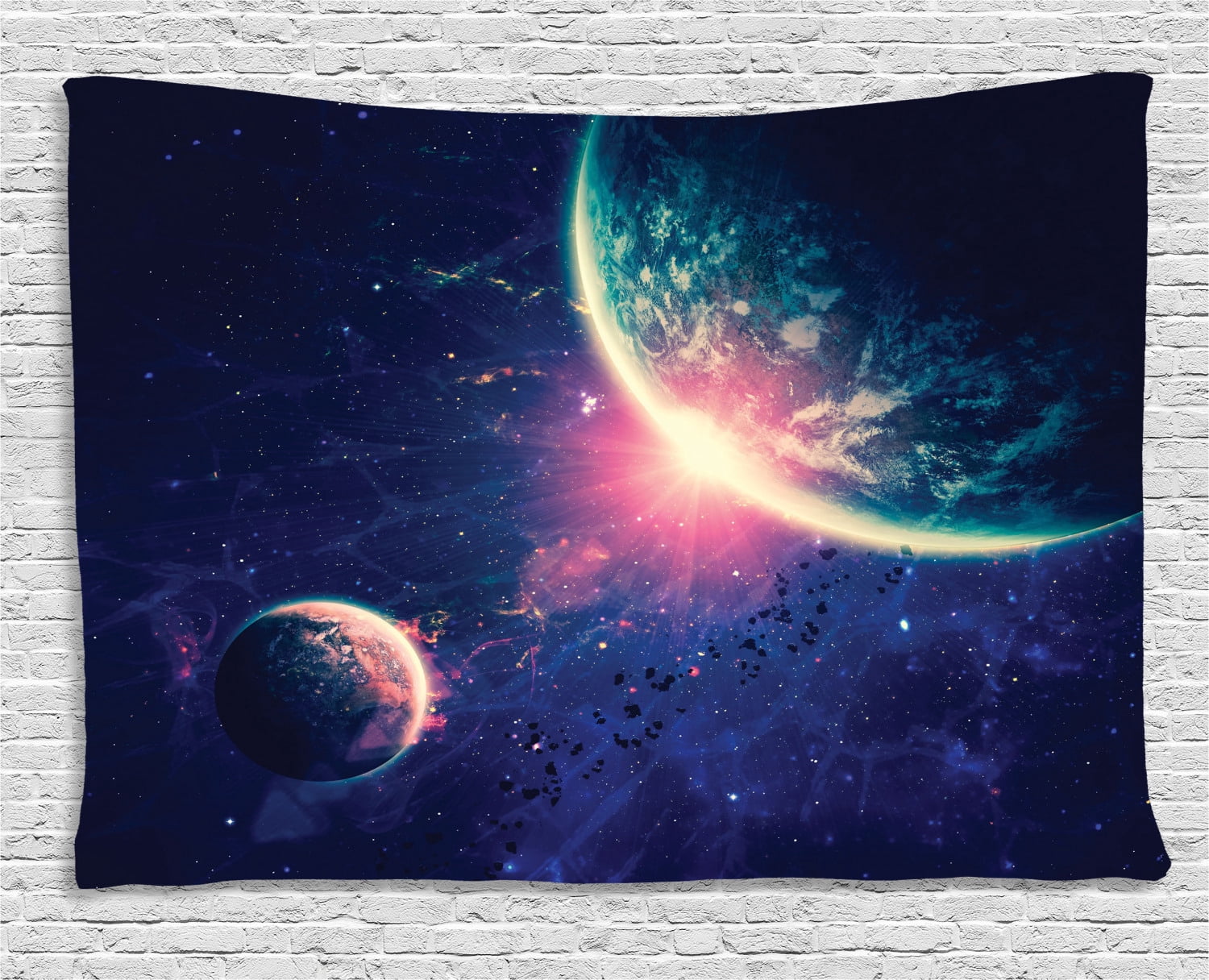 Galaxy Tapestry, Outer Space Theme Planet Earth Mars in Space Discovery ...