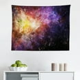 thumbnail image 1 of Galaxy Tapestry, Starry Night Nebula Cloud Celestial Theme Image Space Art Elements Print, Fabric Wall Hanging Decor for Bedroom Living Room Dorm, 2 Sizes, Purple Black Blue, by Ambesonne, 1 of 1