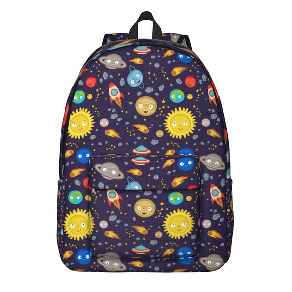 Galaxy Themed Laptop Backpack&nbsp;- Sci-Fi Inspired Waterproof Bookbag for Space Geeks, Cosmic Print Daypack with Double Zipper Sliders & Side Pockets